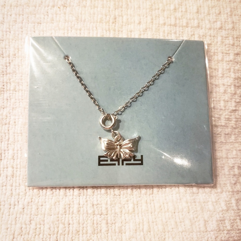 NEW Effy Butterfly Pendant Necklace 18" Silver